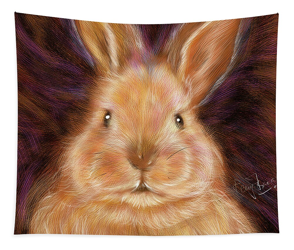 Digital Painting Tapestry featuring the digital art Baby Bunny by Remy Francis