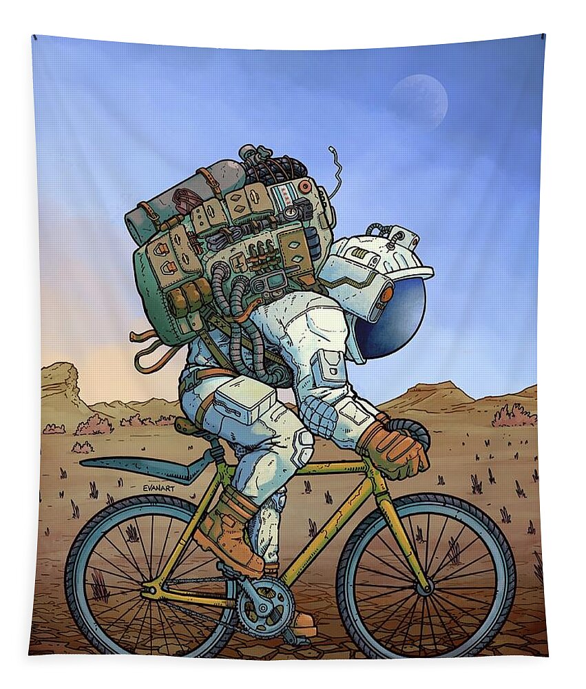  Tapestry featuring the digital art Fixie by EvanArt - Evan Miller