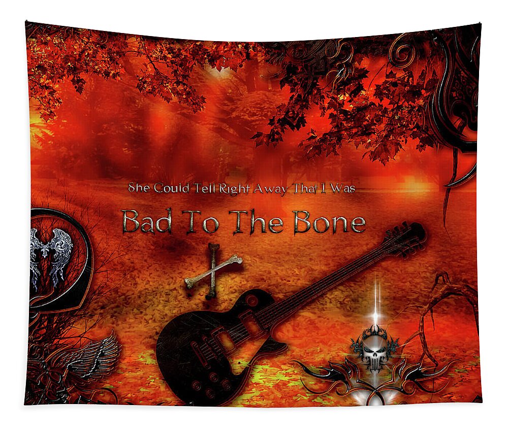 Bad To The Bone Tapestry featuring the digital art Bad To The Bone by Michael Damiani