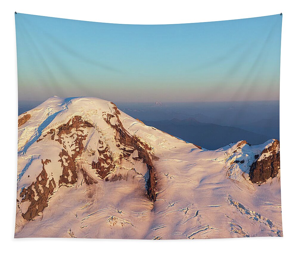 Mount Baker Tapestry featuring the photograph Baker Sunset by Michael Rauwolf