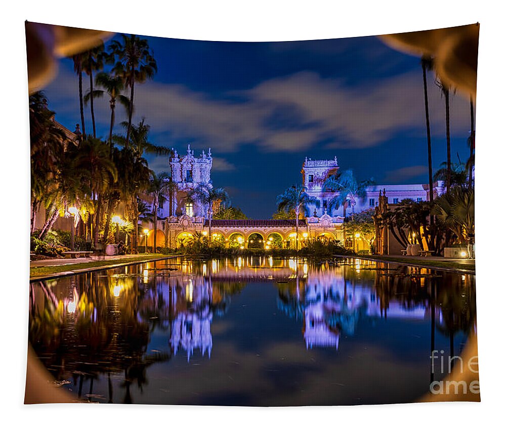 Lily Tapestry featuring the photograph Balboa Park through the Balustrades by Sam Antonio