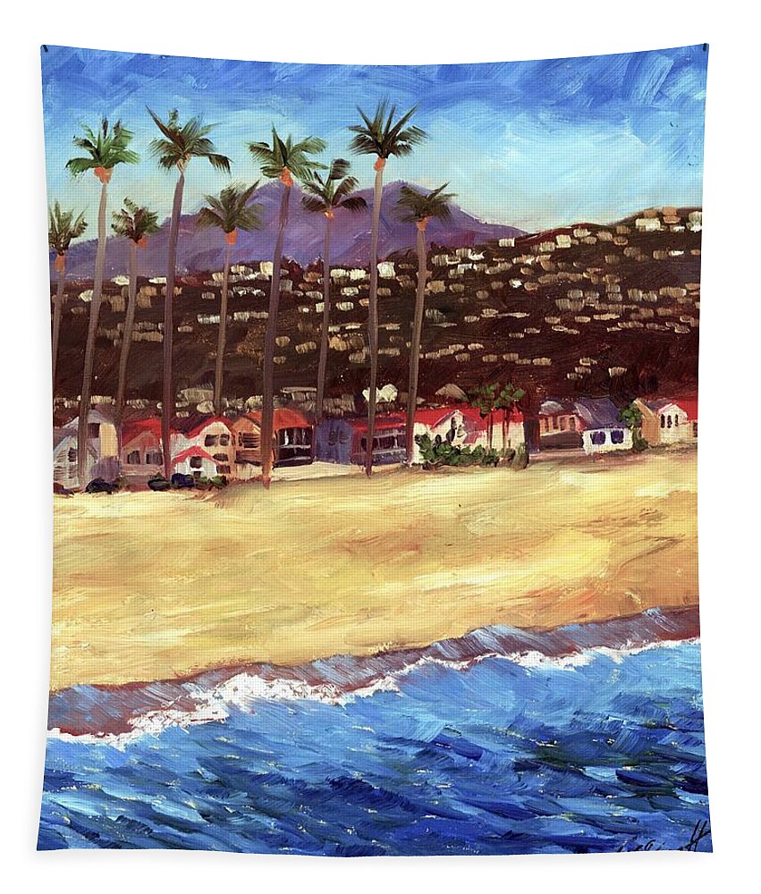 Seascape Tapestry featuring the painting Balboa Peninsula by Alice Leggett