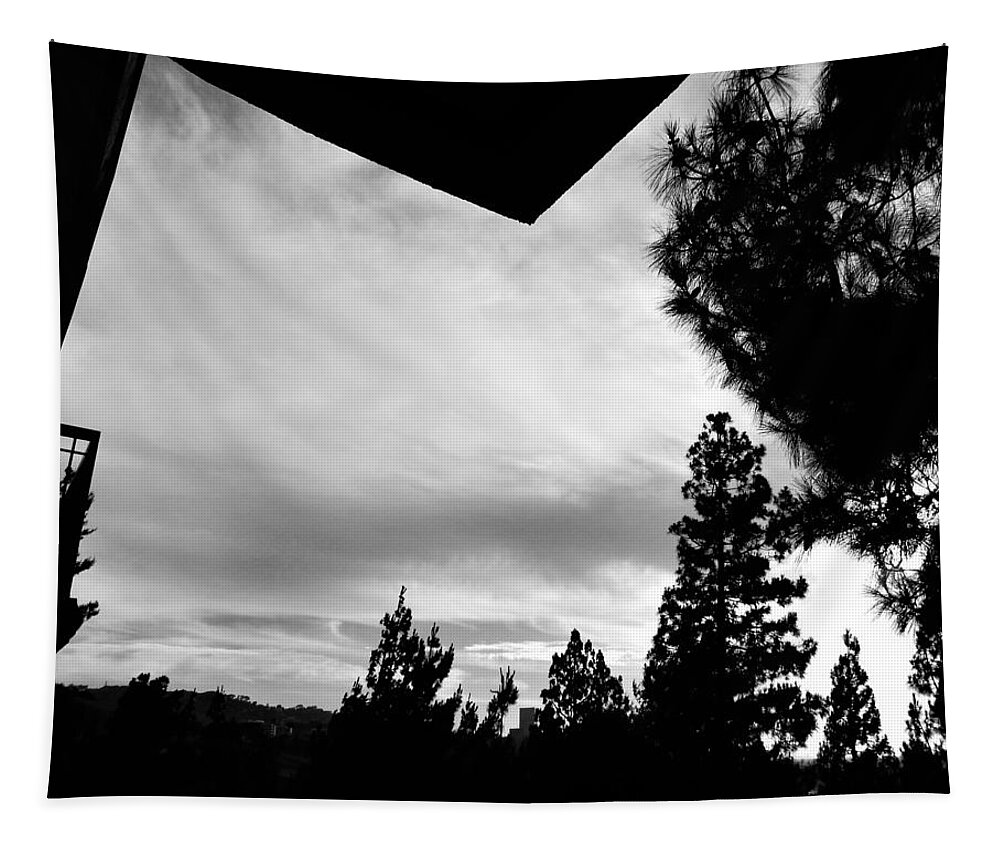 B/w Tapestry featuring the photograph Balcony Sky by Andrew Lawrence