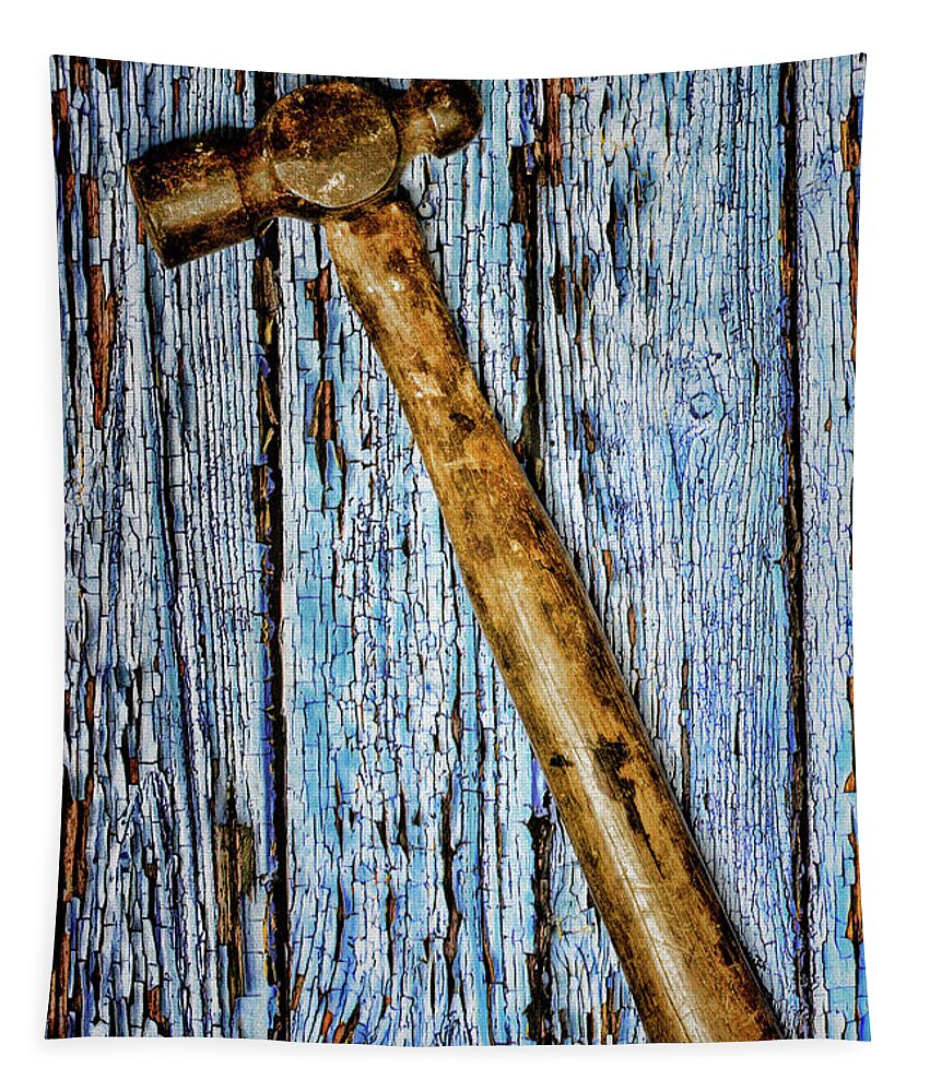 Paul Ward Tapestry featuring the photograph Ball Peen Hammer on textured background by Paul Ward
