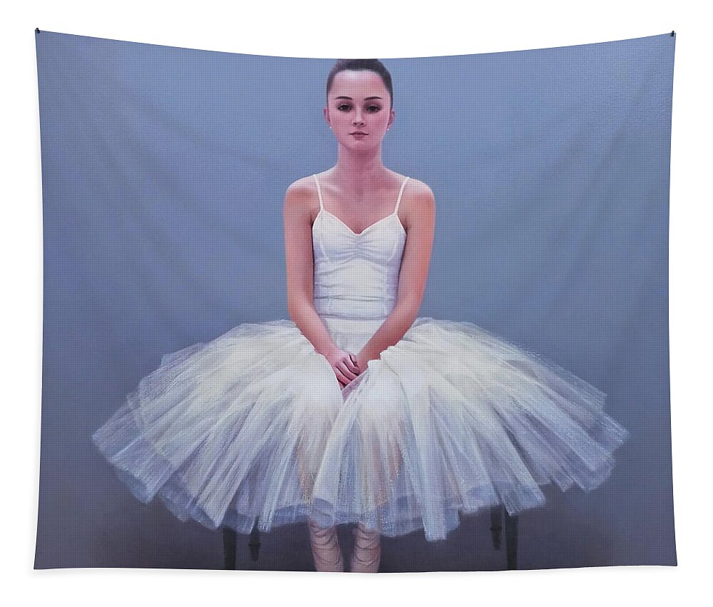 Realism Tapestry featuring the painting Ballerina by Zusheng Yu