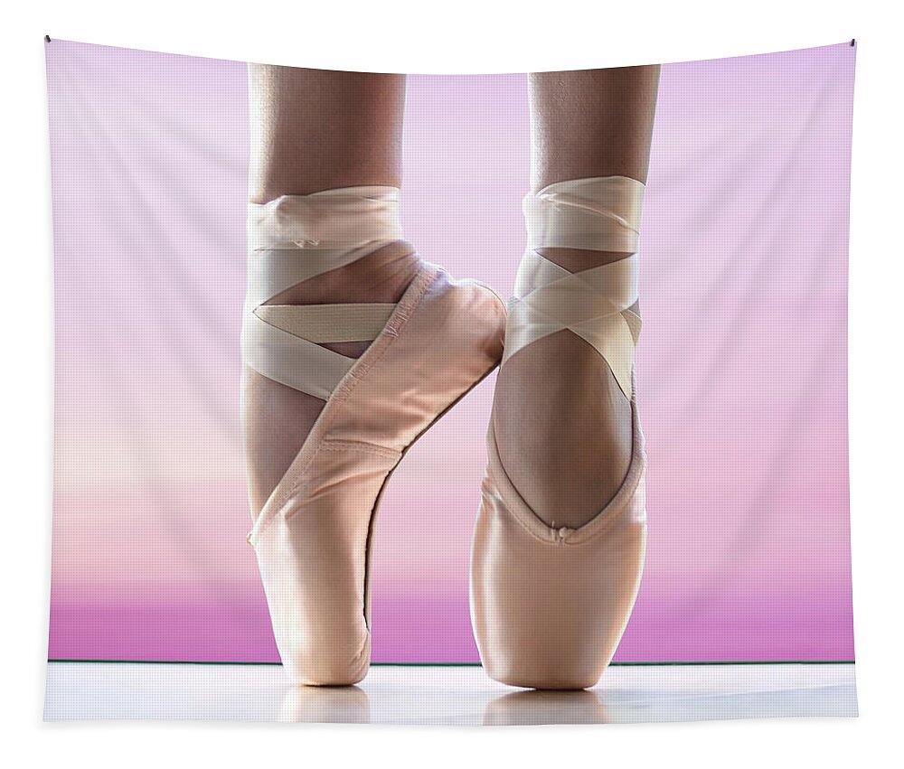 Dancer Tapestry featuring the photograph Ballet En Pointe - Pink by Laura Fasulo