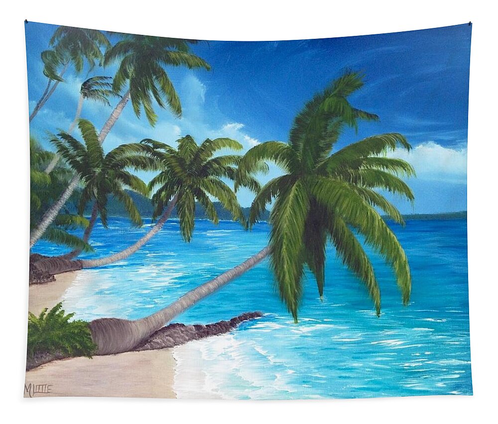 Palm Trees Tapestry featuring the painting Balmy Breezes by Marlene Little