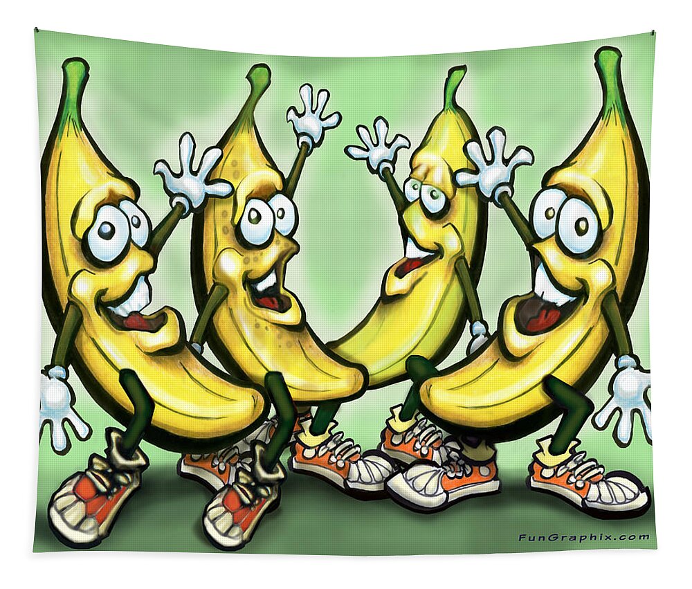 Banana Tapestry featuring the painting Bananas by Kevin Middleton