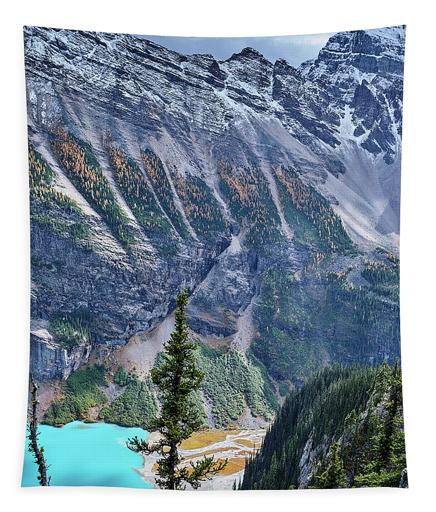 Banff Tapestry featuring the photograph Banff Lake Louise Puzzle by Carl Marceau