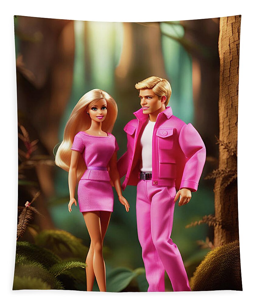 Barbie and Kens Nature Walk Tapestry