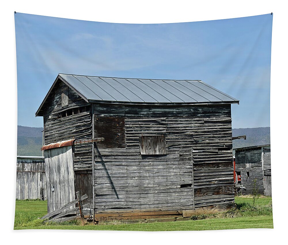 Barn Tapestry featuring the photograph Barn Coming to an End by Roberta Byram