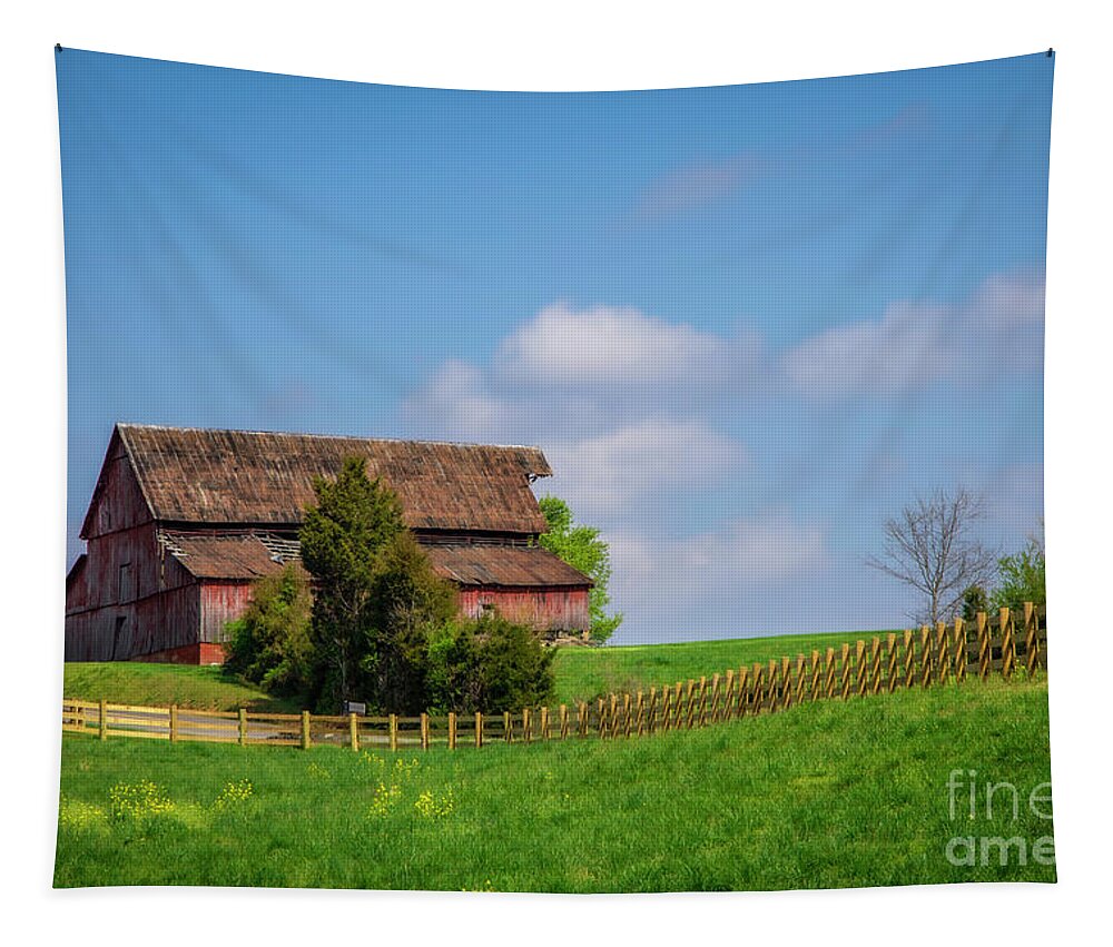 Barn Tapestry featuring the photograph Barn on Hickory Hill I by Shelia Hunt