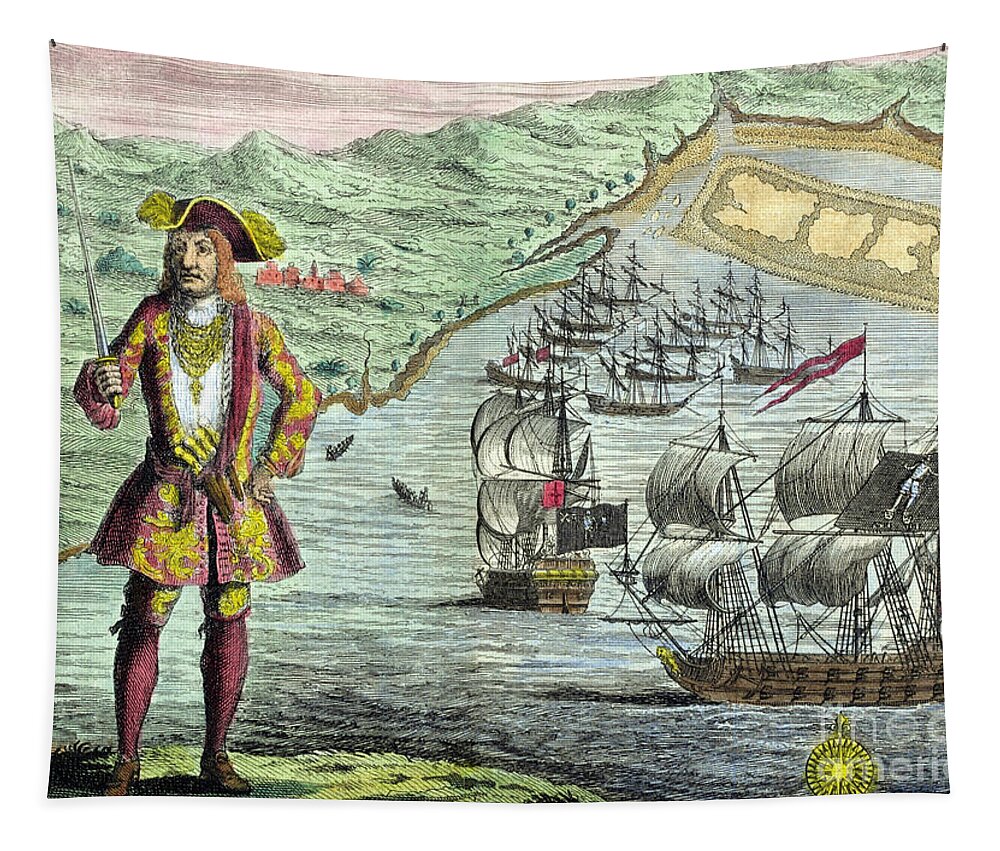 1724 Tapestry featuring the photograph Bartholomew Roberts, Welsh Pirate by Science Source