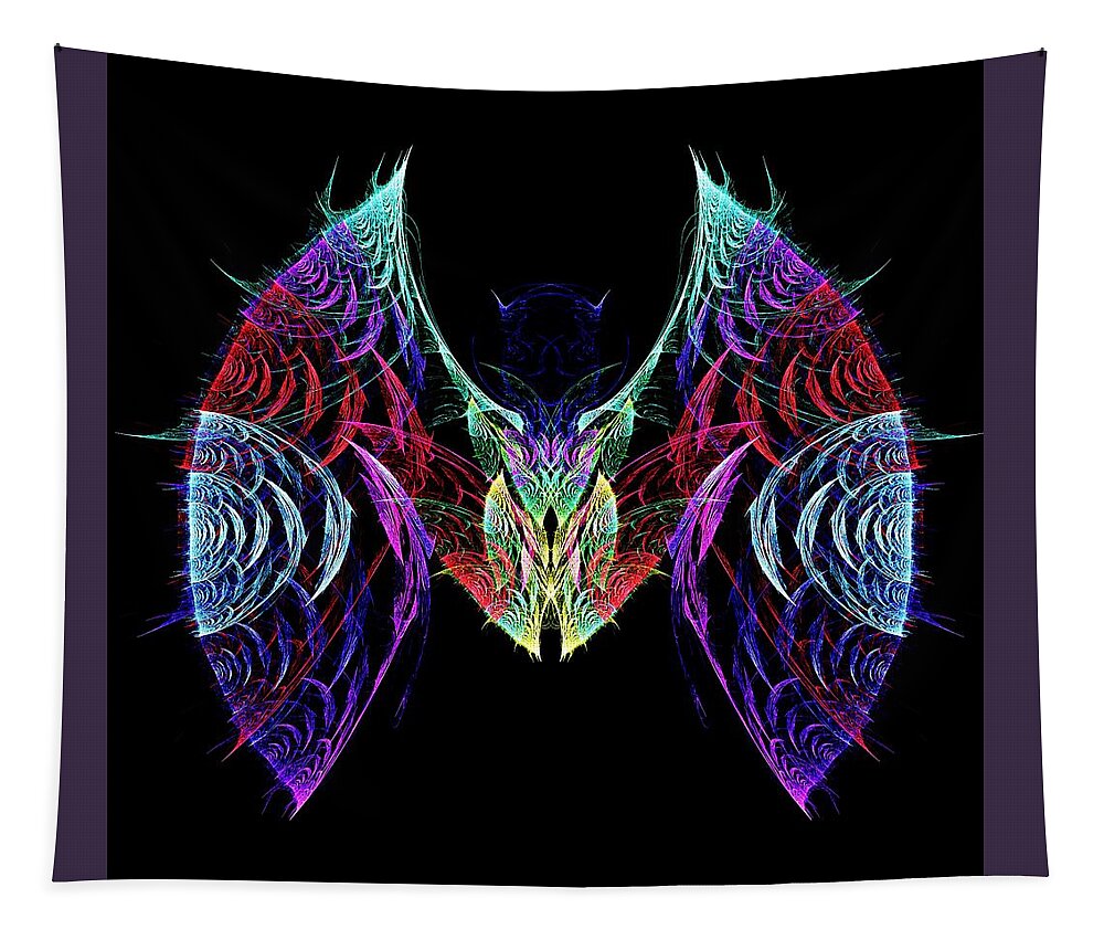 Digital Tapestry featuring the digital art Bat Out Of Hell Digital Art Design for Prints, Accessories and Apparel by Susanne McGinnis