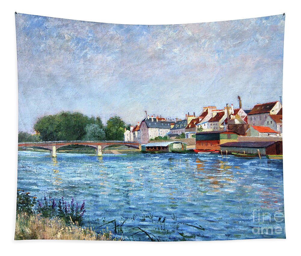 Leo Gausson Tapestry featuring the photograph Bateaux a Lagny by Jack Torcello
