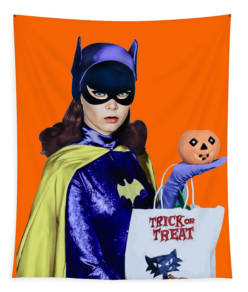 Batgirl Tapestry featuring the photograph Batgirl Yvonne Craig by Franchi Torres