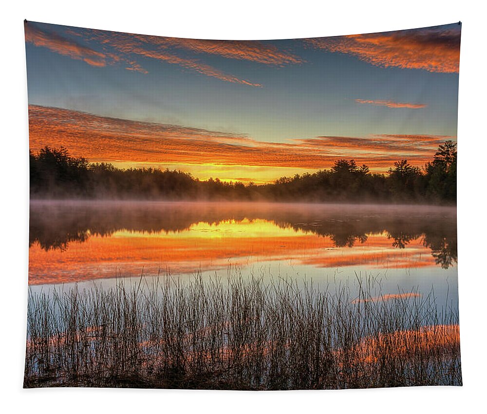 Baxter State Park Tapestry featuring the photograph Baxter Dawn 34a0215 by Greg Hartford
