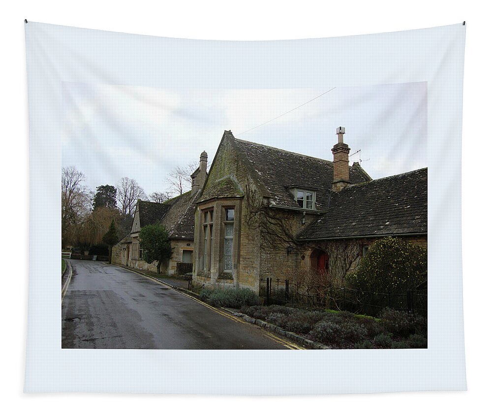 Medieval Village Tapestry featuring the photograph Bay Windows in the Cotswolds by Roxy Rich
