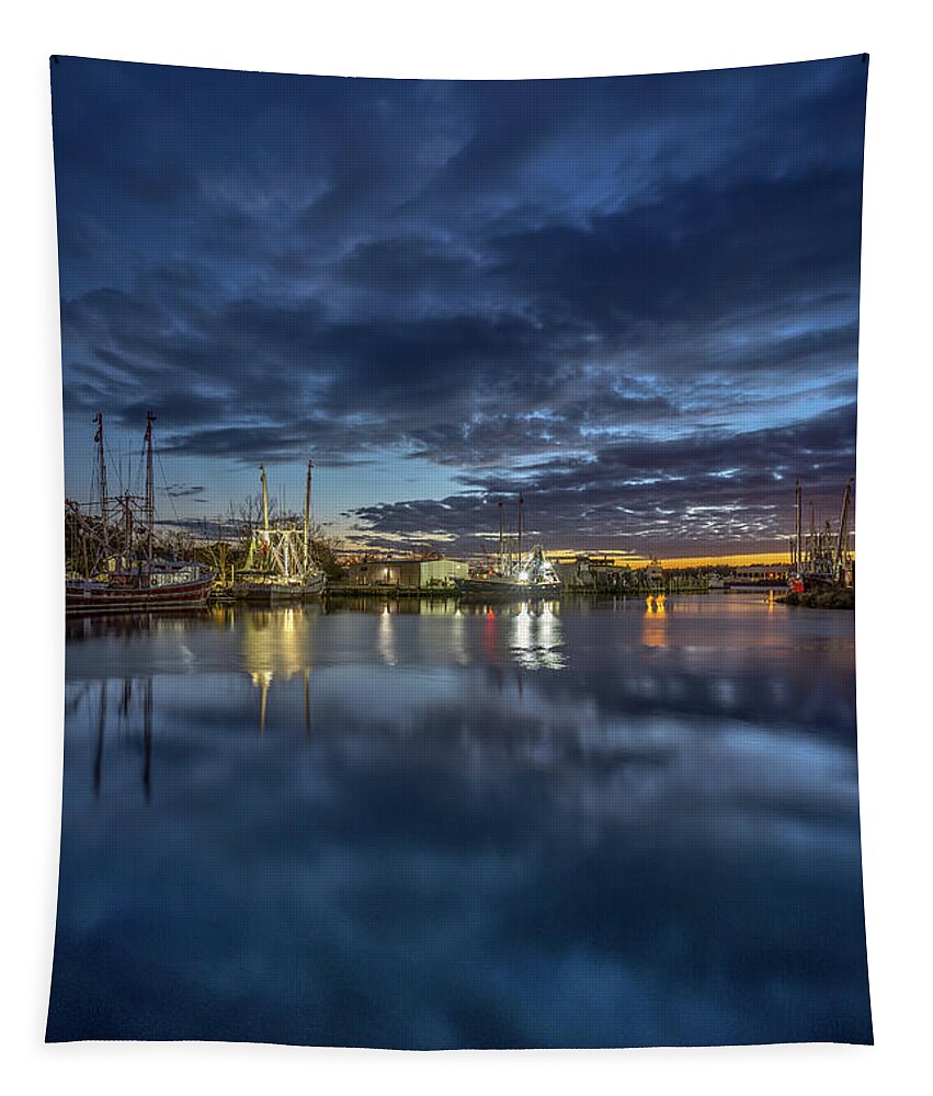 Dusk Tapestry featuring the photograph Bayou Dusk, 2/26/21 by Brad Boland
