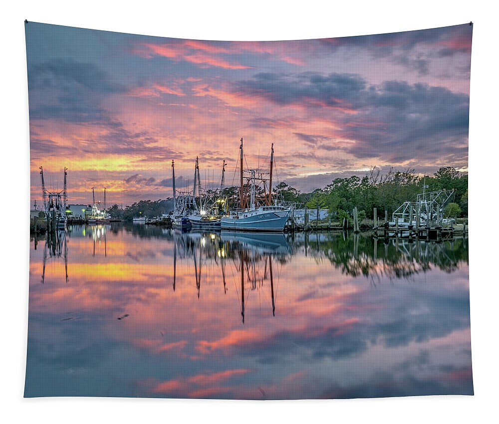 Bayou Tapestry featuring the photograph Bayou Sunset 2, 11/6/20 by Brad Boland
