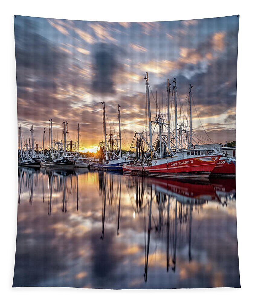 Sunset Tapestry featuring the photograph Bayou Sunset, 5.29.22 by Brad Boland