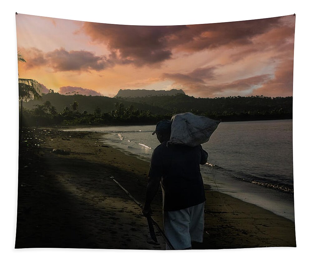 Beach Tapestry featuring the photograph Be back before it's too late by Micah Offman