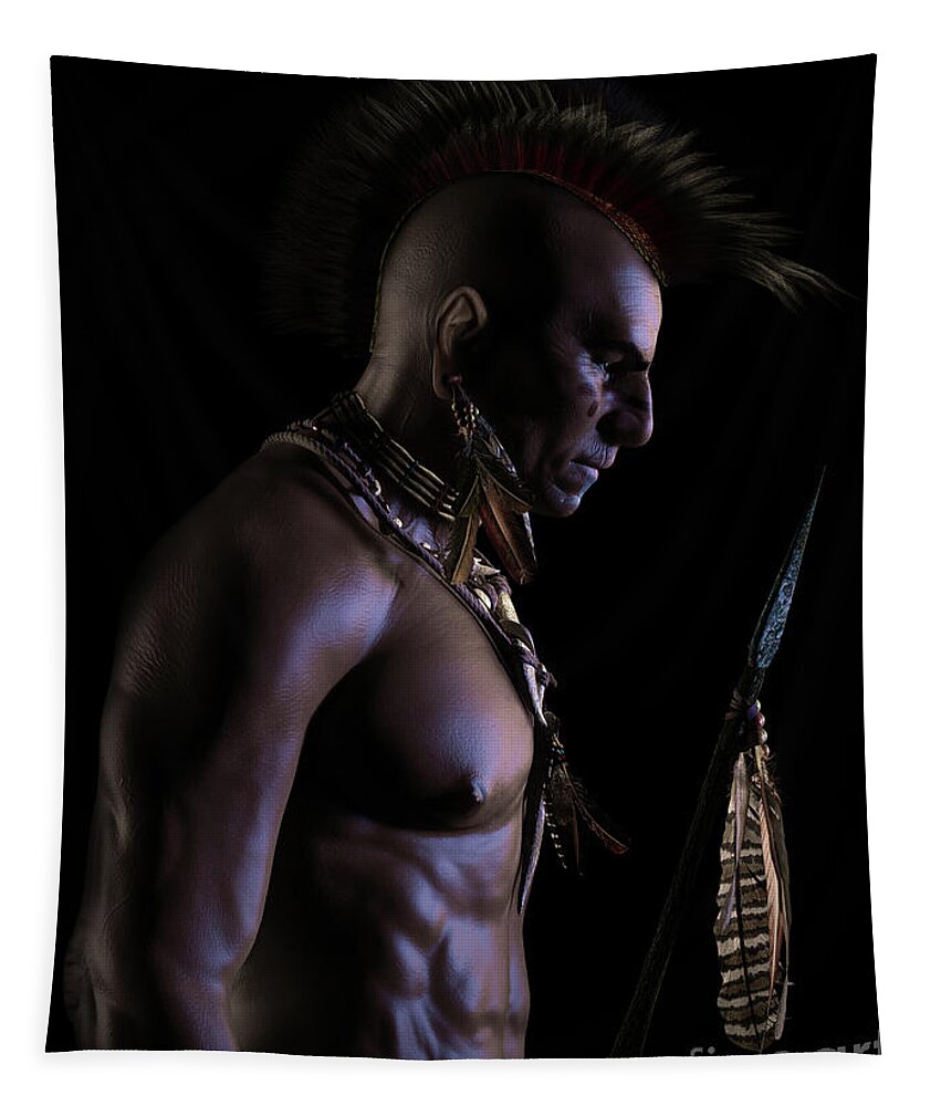 Warrior Tapestry featuring the digital art Be Still Warrior by Shanina Conway
