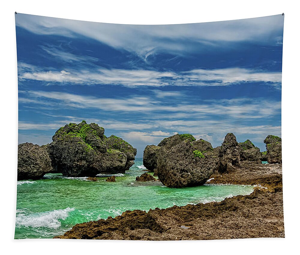Christopher Holmes Tapestry featuring the photograph Beach Boulders by Christopher Holmes