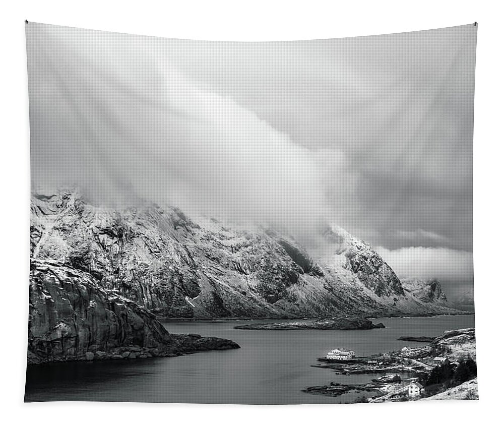 Fjord Tapestry featuring the photograph Beautiful Fjord by Linda Villers