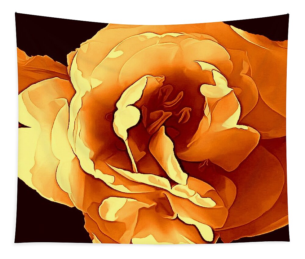Rose Tapestry featuring the photograph Beautiful Orange Rose by VIVA Anderson