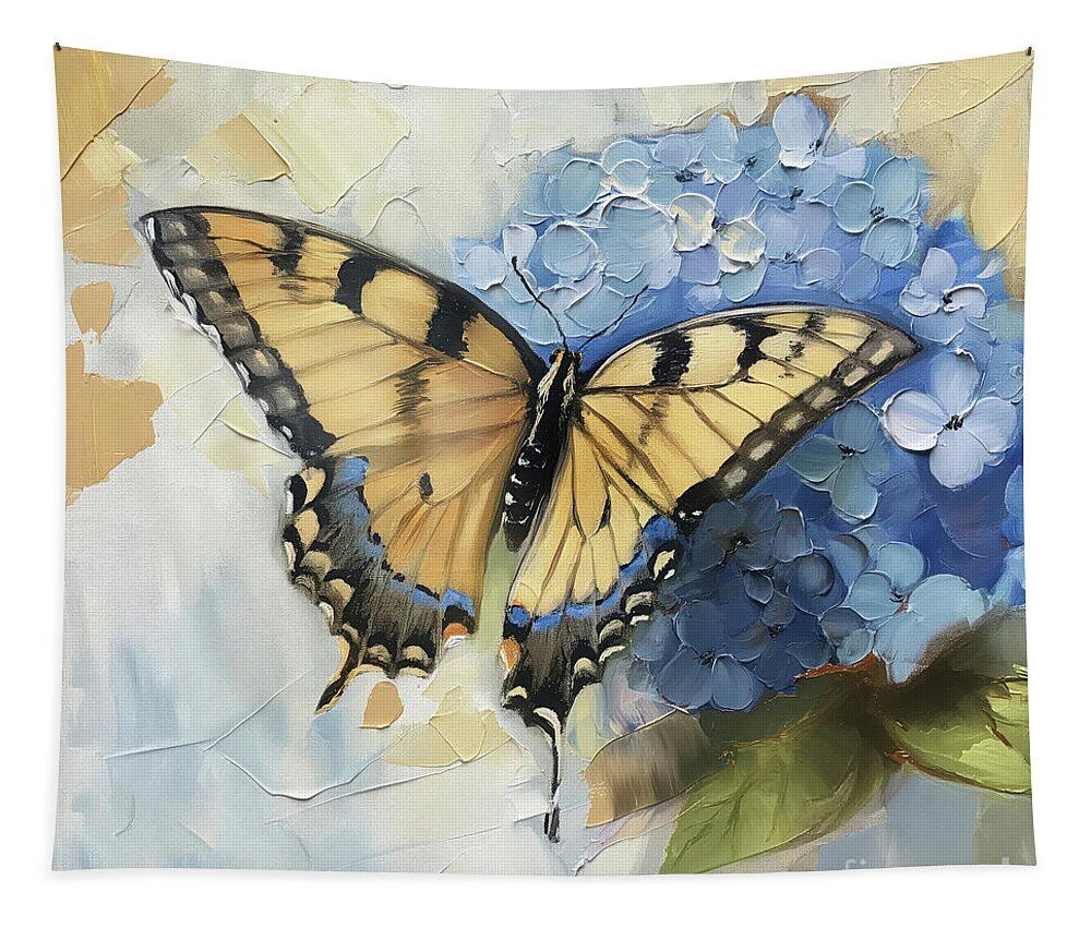 Butterfly Tapestry featuring the painting Beautiful Swallowtail Butterfly by Tina LeCour