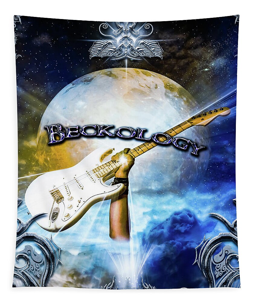 Jeff Beck Tapestry featuring the digital art Beckology by Michael Damiani
