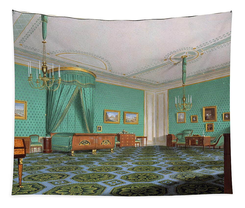 Johann Stephan Decker Tapestry featuring the drawing Bedroom for the Hofburg, Vienna by Johann Stephan Decker