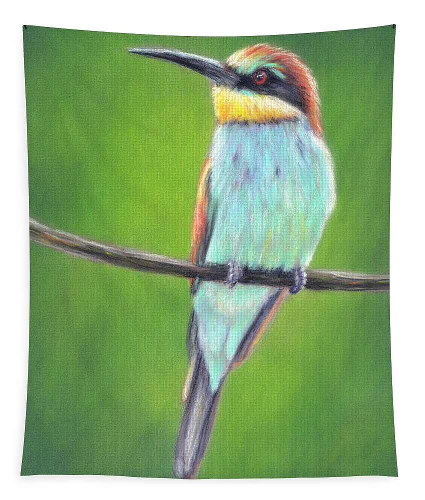  Tapestry featuring the pastel Bee-Eater by Kirsty Rebecca