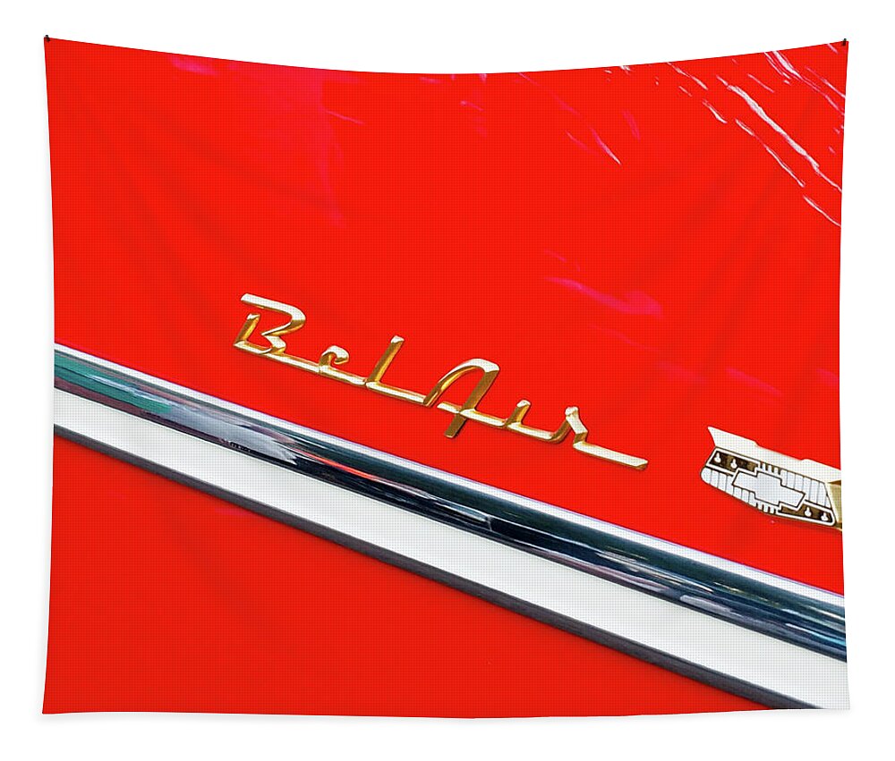 Bel Air Tapestry featuring the photograph Bel Air Chevrolet Emblem by James C Richardson