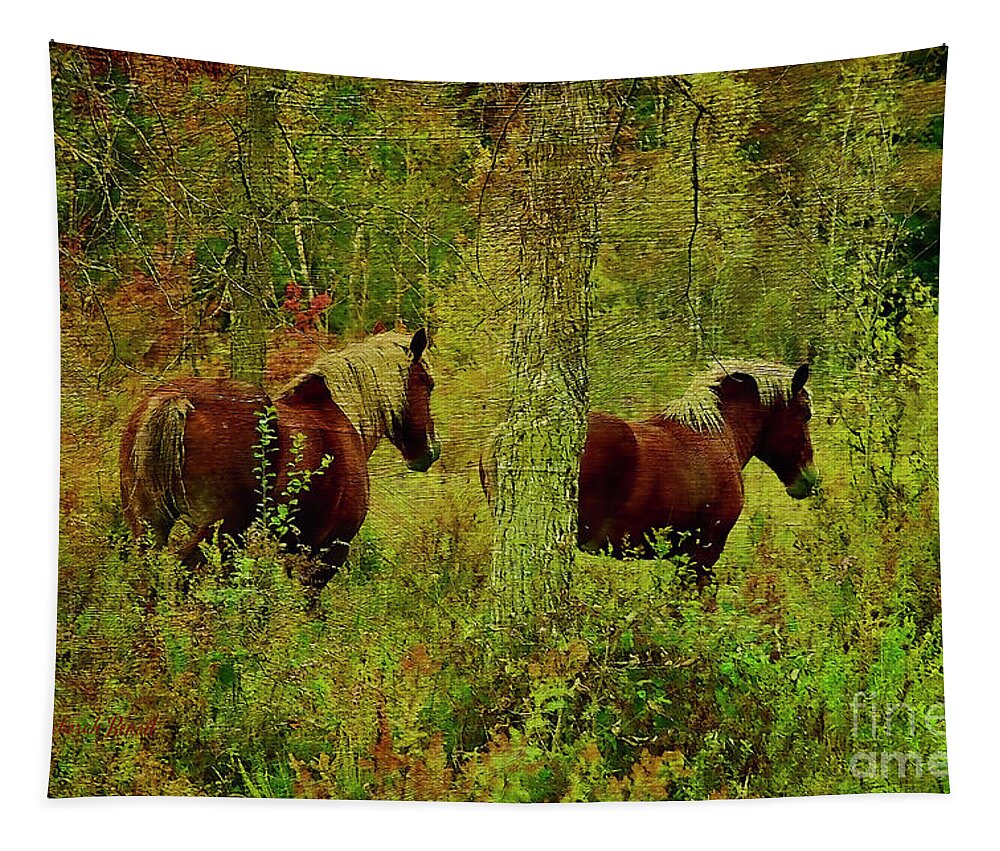 Horses Tapestry featuring the photograph Belgians In Fall by Deborah Benoit