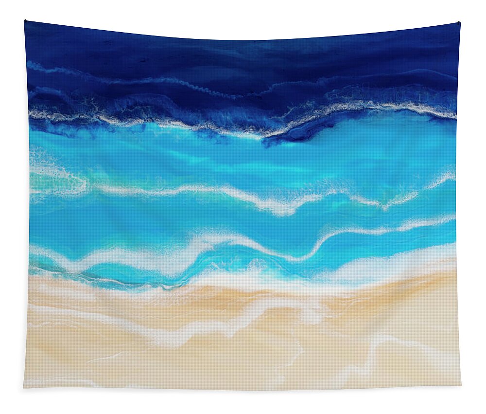Beach Tapestry featuring the painting Belle Mer by Tamara Nelson