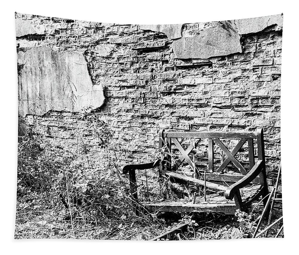 Bench Wall Old Tapestry featuring the photograph Bench Wall 2 by John Linnemeyer