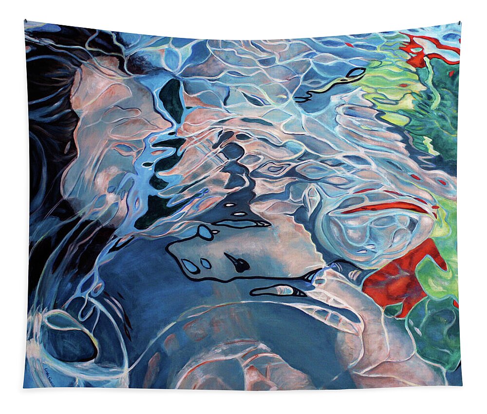 Underwater Tapestry featuring the painting Beneath the Surface by Linda Queally