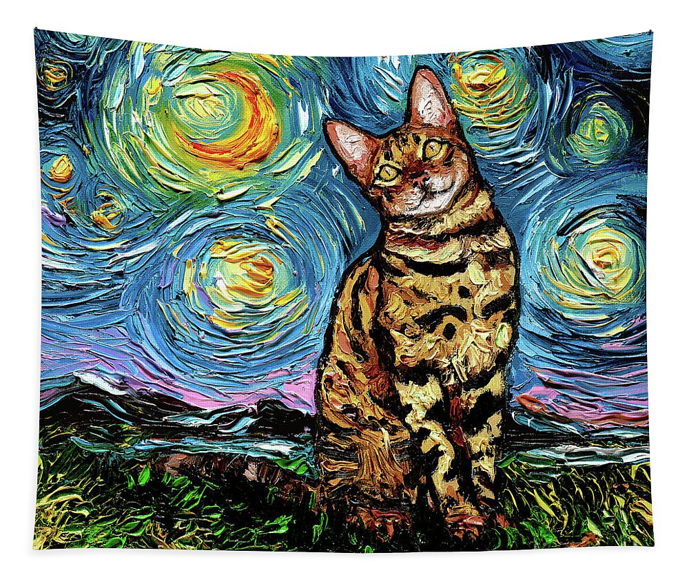 Bengal Tapestry featuring the painting Bengal Night by Aja Trier