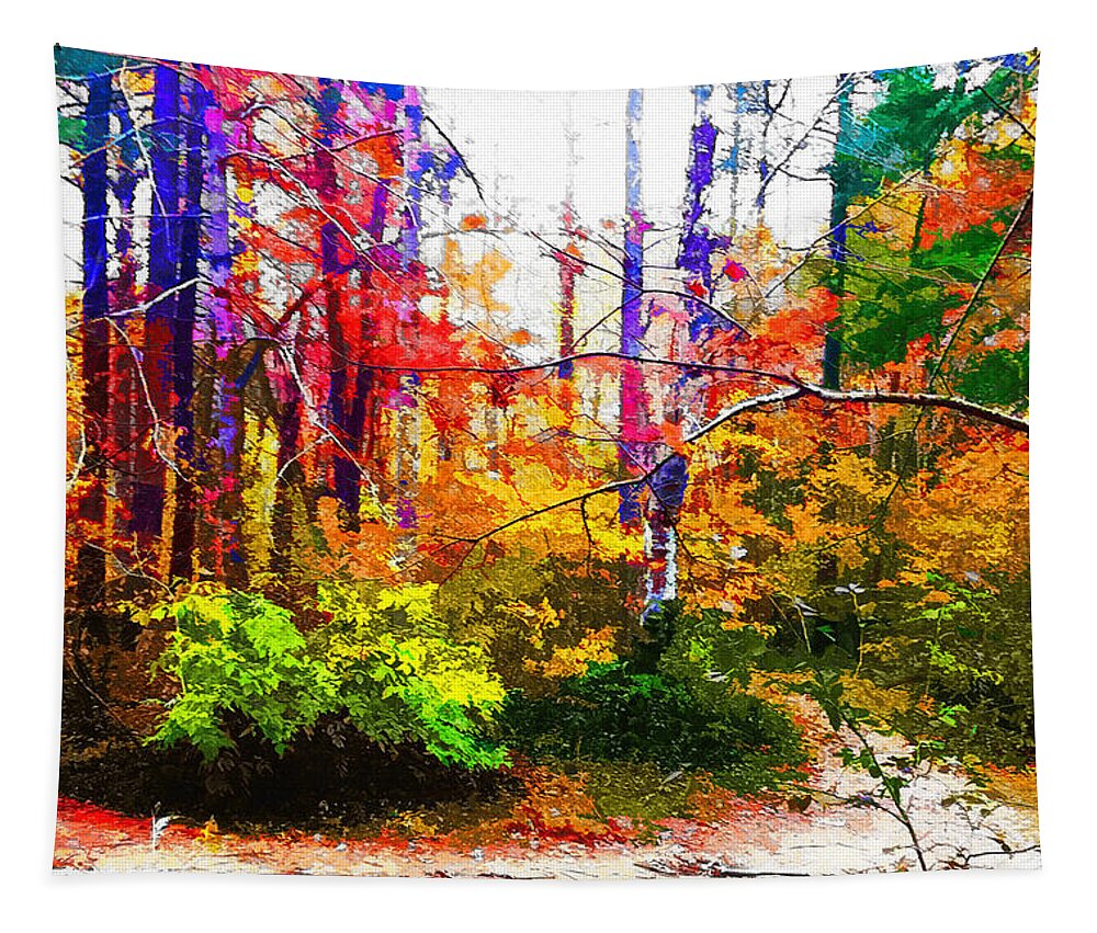 Asheville Tapestry featuring the digital art Bent Creek Autumn by Rod Whyte