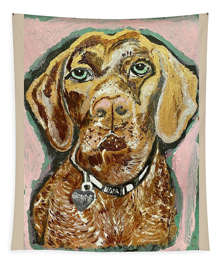 Dog Tapestry featuring the painting German Short Haired Pointer by Melody Fowler