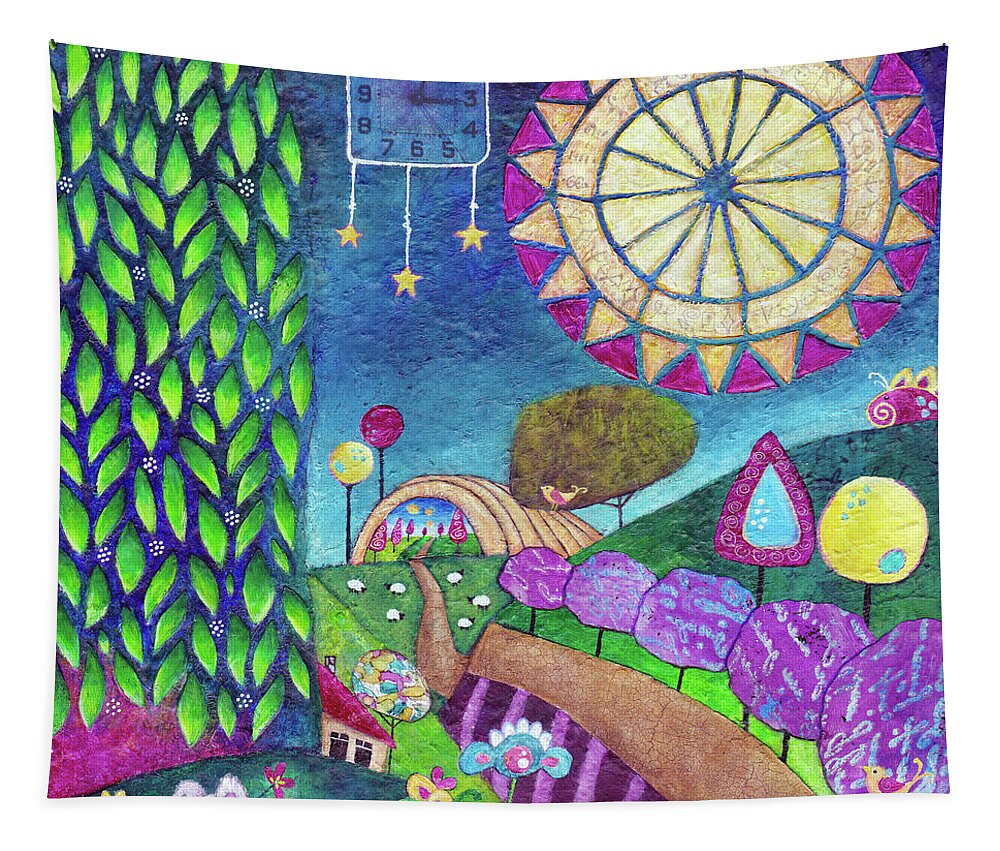 Whimsical Tapestry featuring the painting Beyond The Gate by Winona's Sunshyne