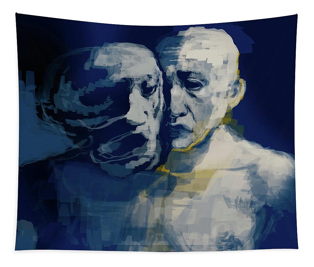 #bicephalous Tapestry featuring the digital art Bicephalous Lina and Alexandra 5 by Veronica Huacuja