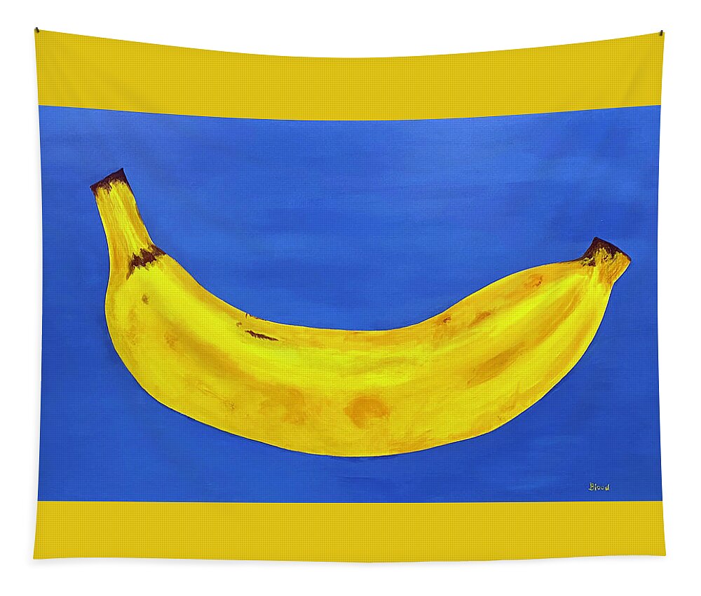 Banana Tapestry featuring the painting Big Banana by Thomas Blood
