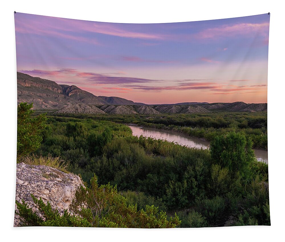 Texas Tapestry featuring the photograph Big Bend Pastel Sunset by Erin K Images