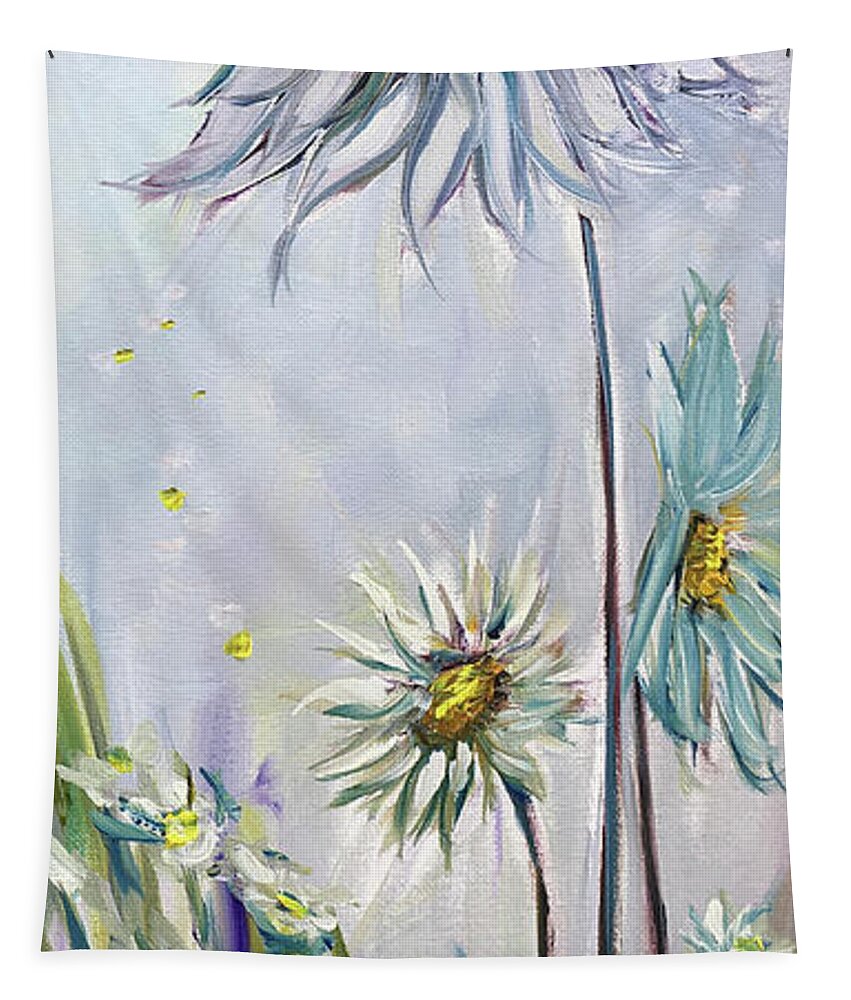 Daisies Tapestry featuring the painting Big Fat Daisies by Roxy Rich