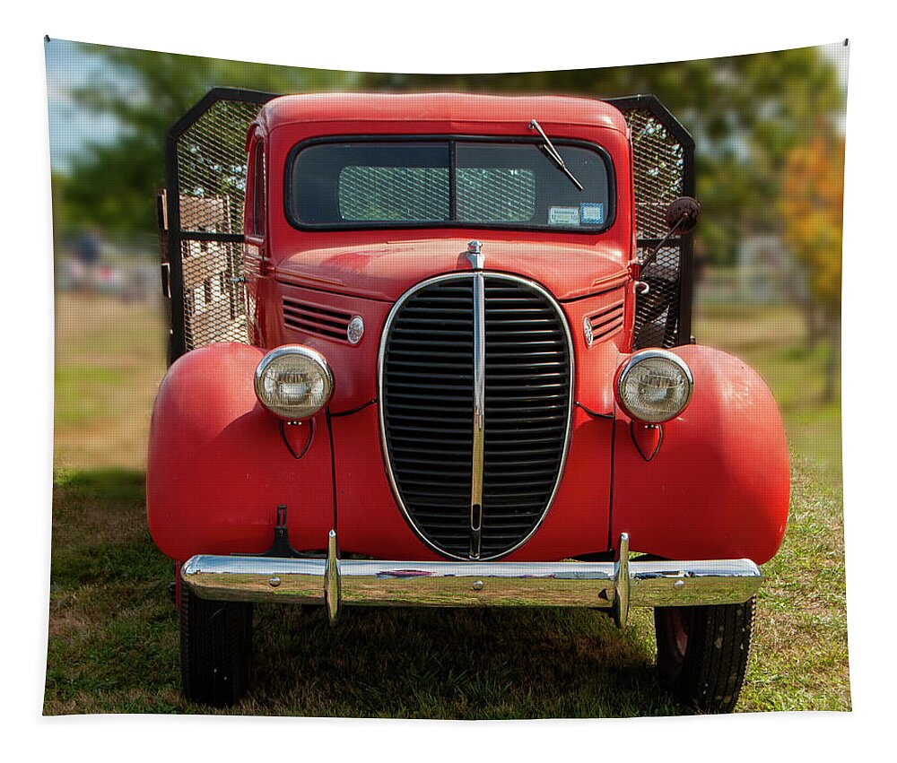 Truck Tapestry featuring the photograph Big Red Truck by Cathy Kovarik