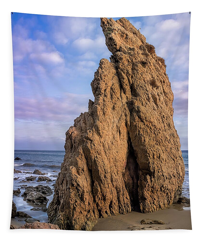 El Matador Beach Tapestry featuring the photograph Big Rock At El Matador by Endre Balogh