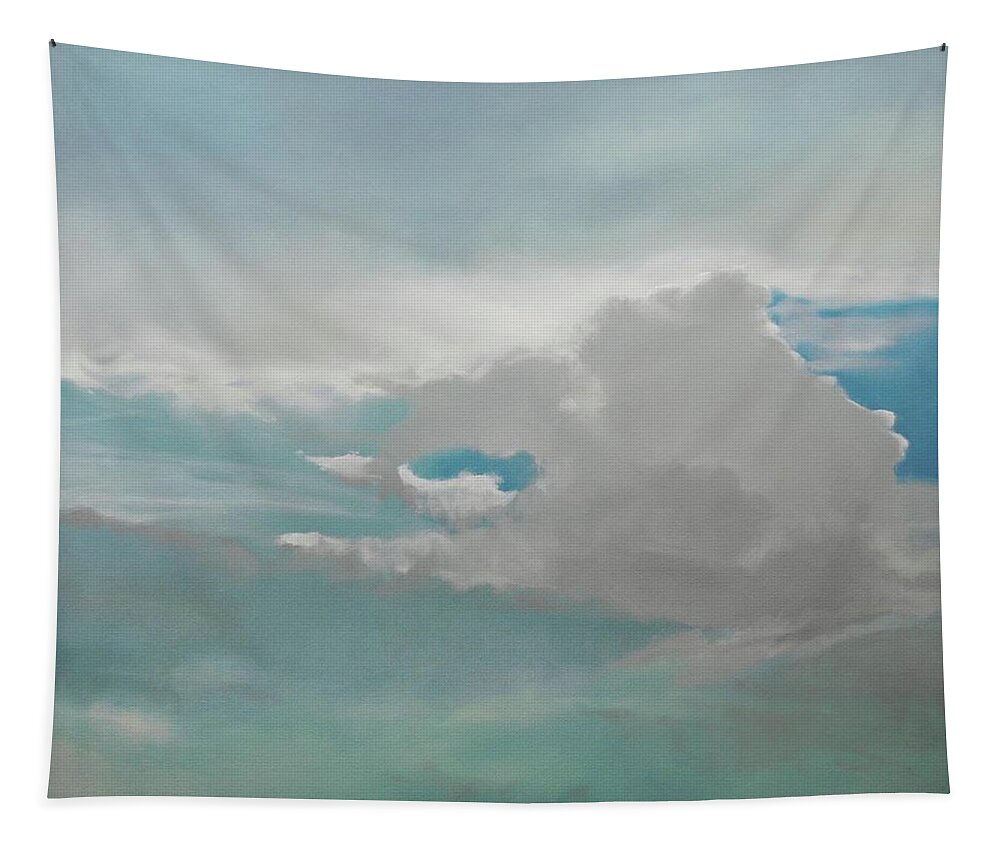 Large Cloud Tapestry featuring the painting Big Sky by Cap Pannell